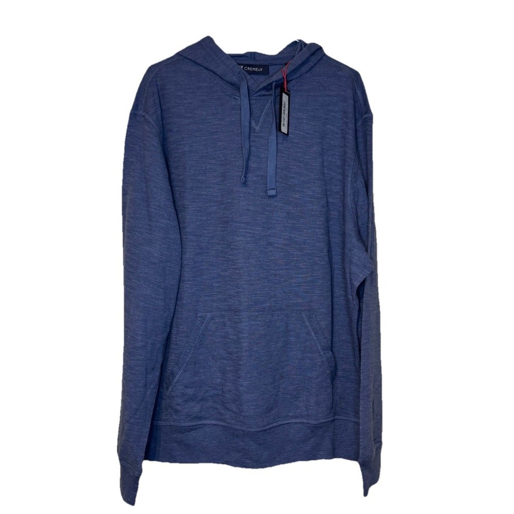 Daniel Cremieux Men Sweatshirt Hooded Pocket Pullover Lightweight Blue Large NWT